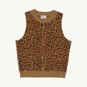 30%OFF!!maed for mini  Lovely leopard knitted spencer