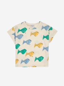 20%OFF!!BOBO CHOSES Multicolor Fish All over short sleeve Tshirt 