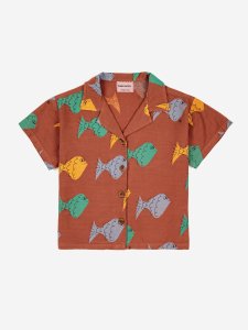 BOBO CHOSES Multicolor Fish all over woven shirts