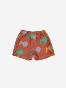 30%OFF!!BOBO CHOSES Multicolor Fish all over woven shorts