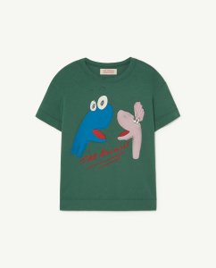 20%OFF!!The Animals Observatory ROOSTER T-shirt Green puppet