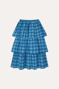 THE CAMPAMENTO Blue Checked Skirt