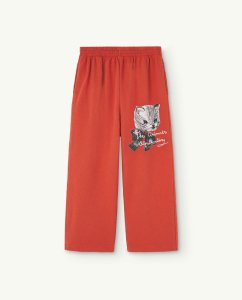 The Animals Observatory Recycled Red Kitten Camaleon Oversize Sweatpants