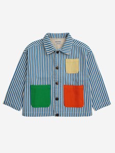 <img class='new_mark_img1' src='https://img.shop-pro.jp/img/new/icons14.gif' style='border:none;display:inline;margin:0px;padding:0px;width:auto;' />BOBO CHOSES Stiped Color Block denim jacket