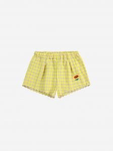 BOBO CHOSES Vichy ruffle woven shorts BABY