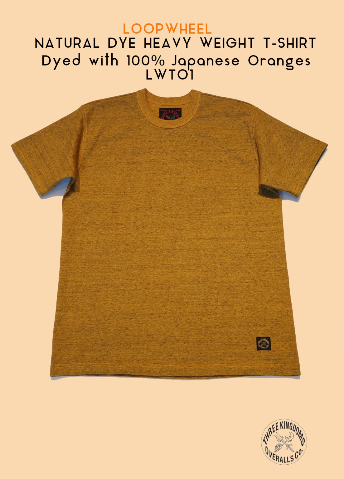 LWTO1 LOOPWHEEL NATURAL DYE HEAVY WEIGHT T-ShirtJapanese Orange<img class='new_mark_img2' src='https://img.shop-pro.jp/img/new/icons63.gif' style='border:none;display:inline;margin:0px;padding:0px;width:auto;' />