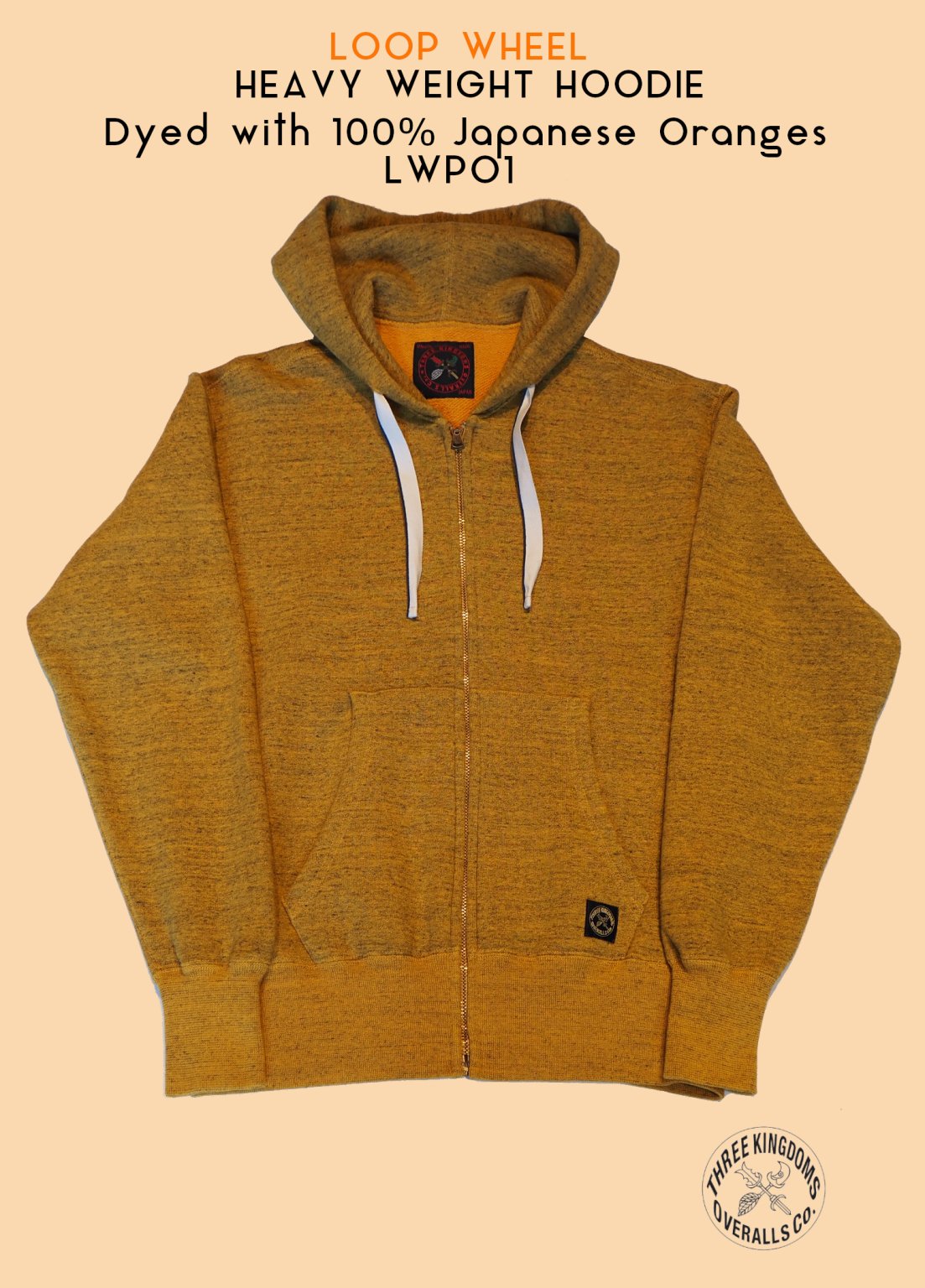 LWPO1 LOOPWHEEL NATURAL DYE HEAVY WEIGHT HOODIE（Japanese Orange）<img class='new_mark_img2' src='https://img.shop-pro.jp/img/new/icons14.gif' style='border:none;display:inline;margin:0px;padding:0px;width:auto;' />