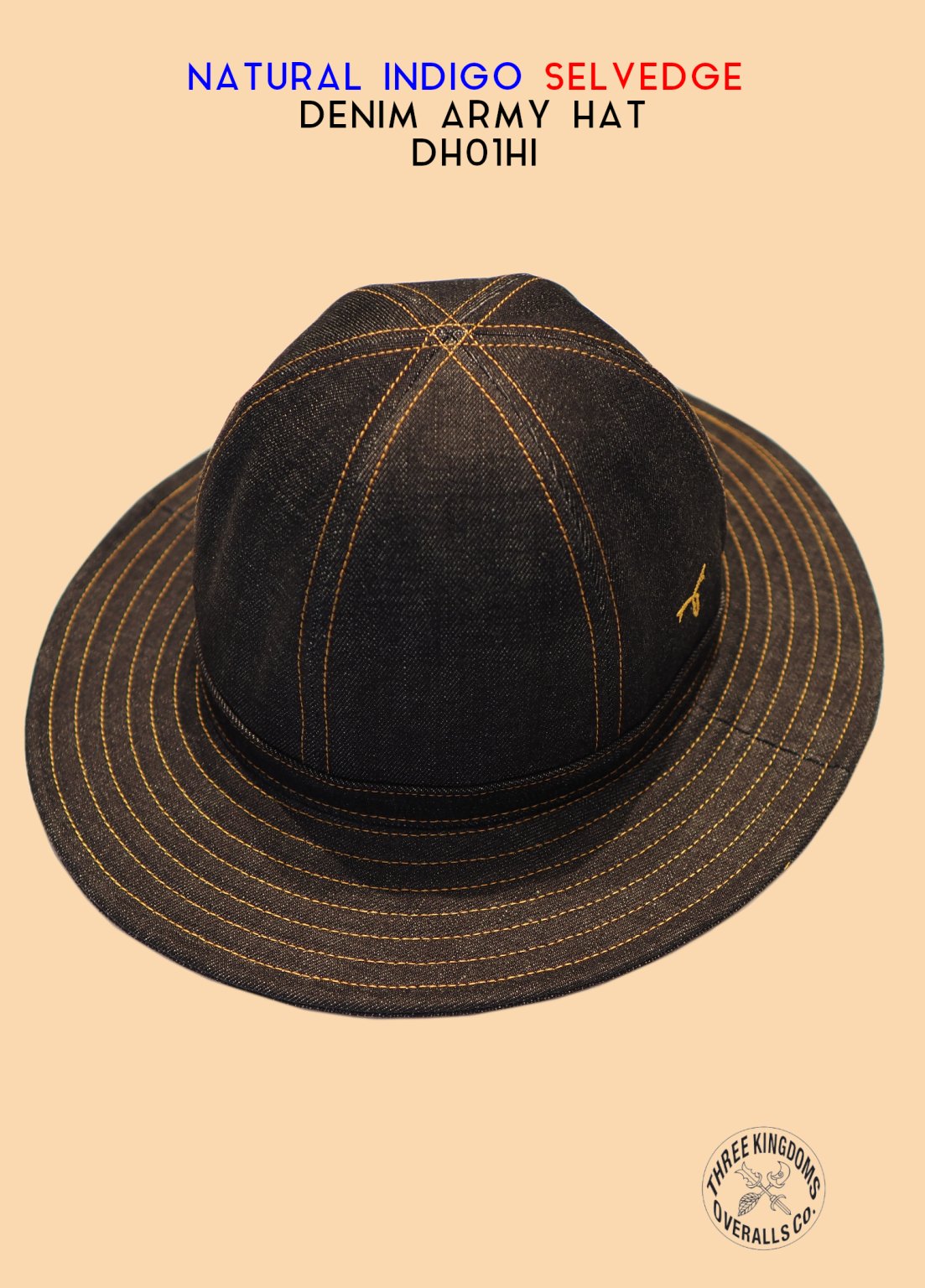 DH01HI DENIM ARMY HAT<img class='new_mark_img2' src='https://img.shop-pro.jp/img/new/icons14.gif' style='border:none;display:inline;margin:0px;padding:0px;width:auto;' />