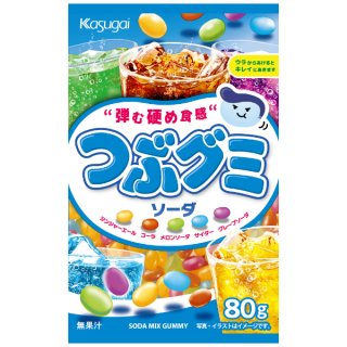 春日井製菓 つぶグミ ソーダ 80g×6袋入 (グミ つぶぐみ お菓子)。