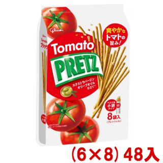 (本州一部送料無料) 江崎グリコ 8袋 トマトプリッツ (6×8)48入 (ケース販売)(Y14)。