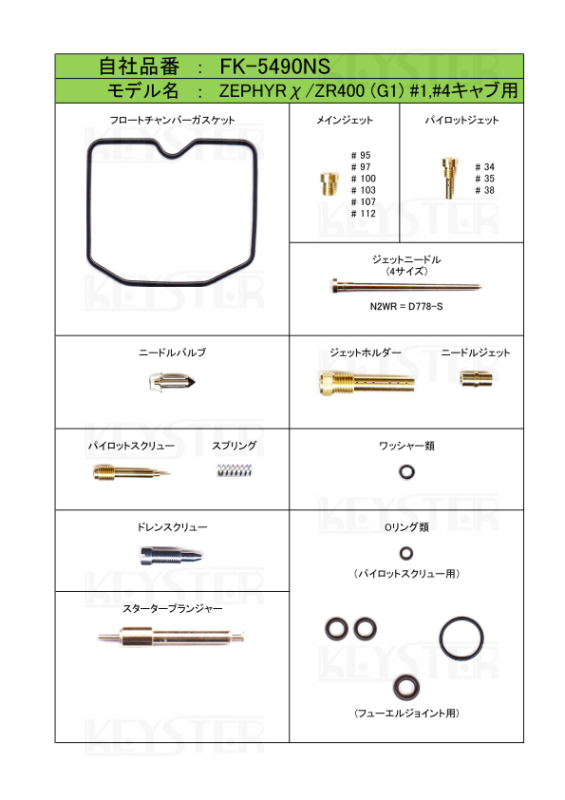 燃調キット Zephyr(ゼファー)χ/ZR400 (G1), アウトサイドキャブ 燃調キット Zephyr(ゼファー)χ/ZR400 (G1), アウトサイドキャブ