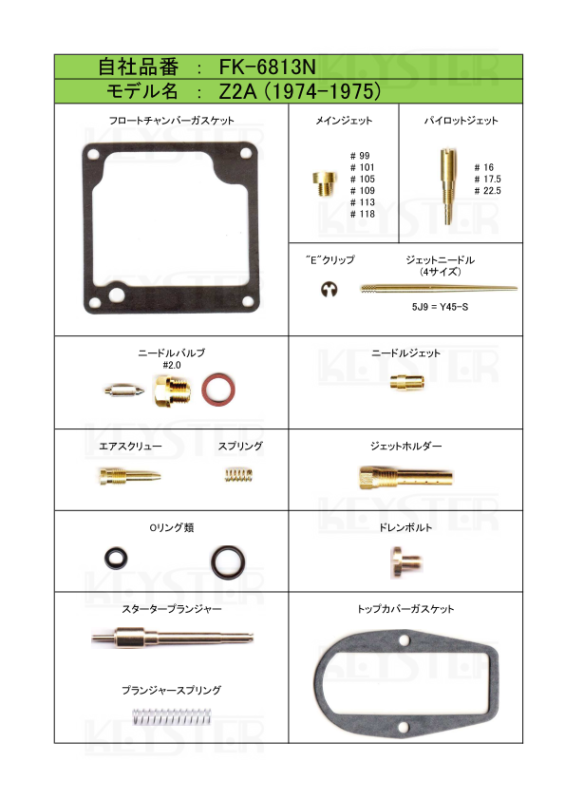 燃調キット Z2A用キャブレター オーバーホール&セッティング 