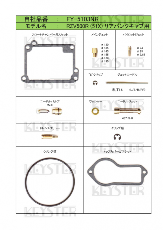 燃調キット FZ250フェーザー (1HX/1KG)用キャブレター
