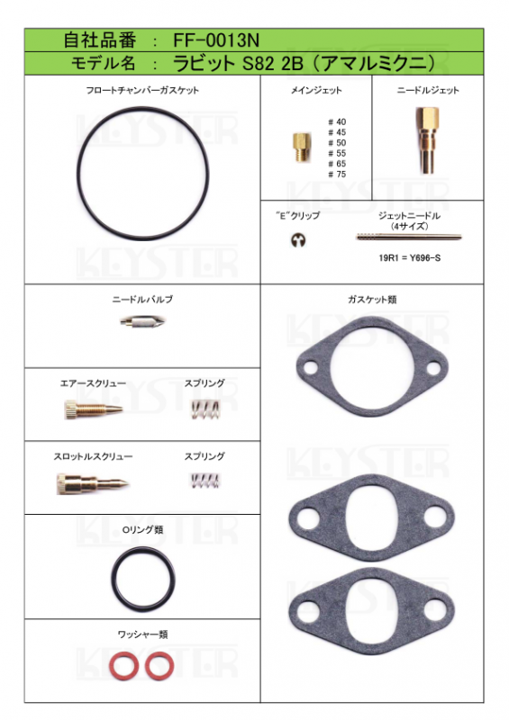 燃調キットプラス ラビットS82-2B -アマルミクニキャブ-用 燃調キットプラス ラビットS82-2B -アマルミクニキャブ-用