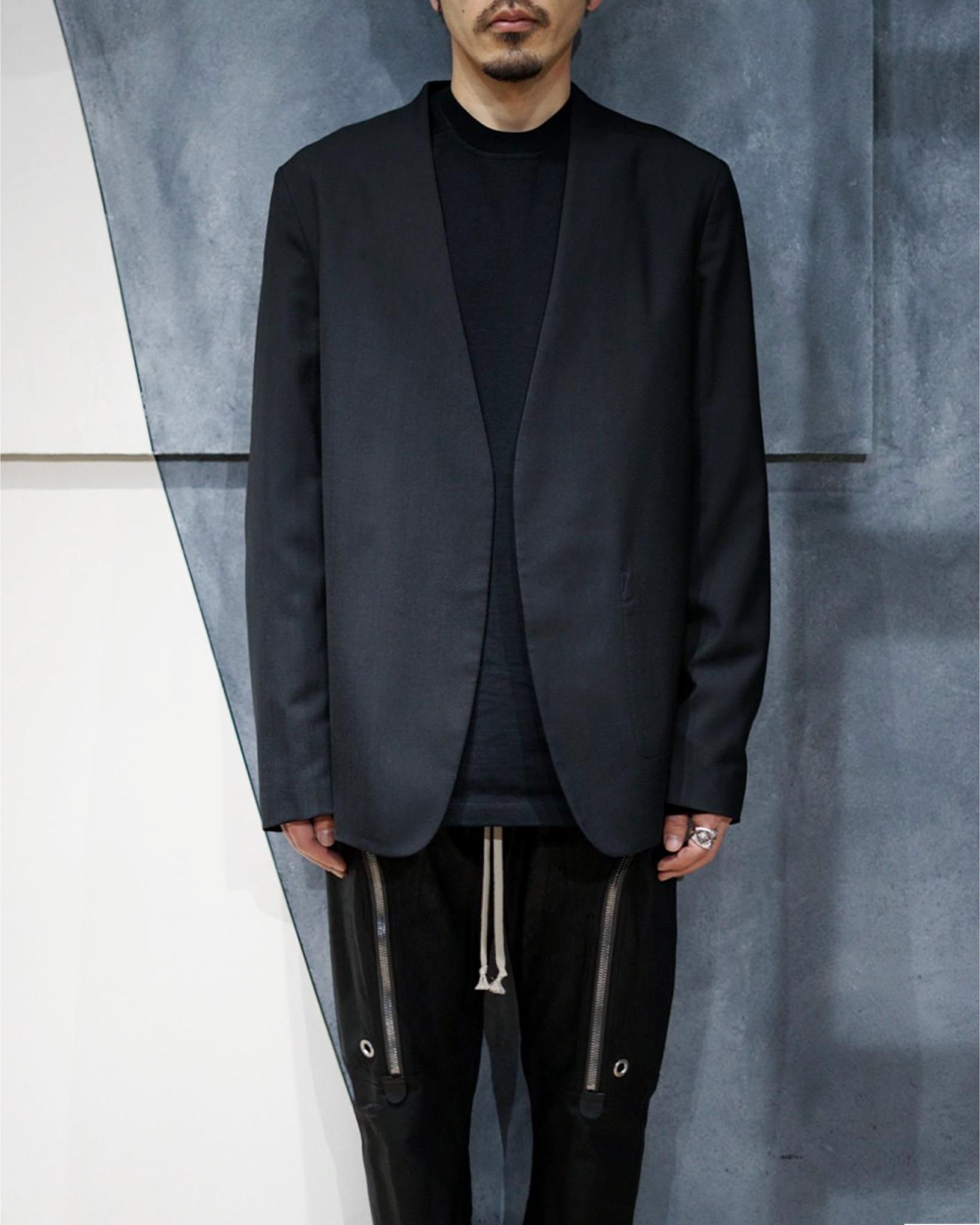 Maison Margiela 10-ノーカラージャケット ウールポプリン-Amanojak.