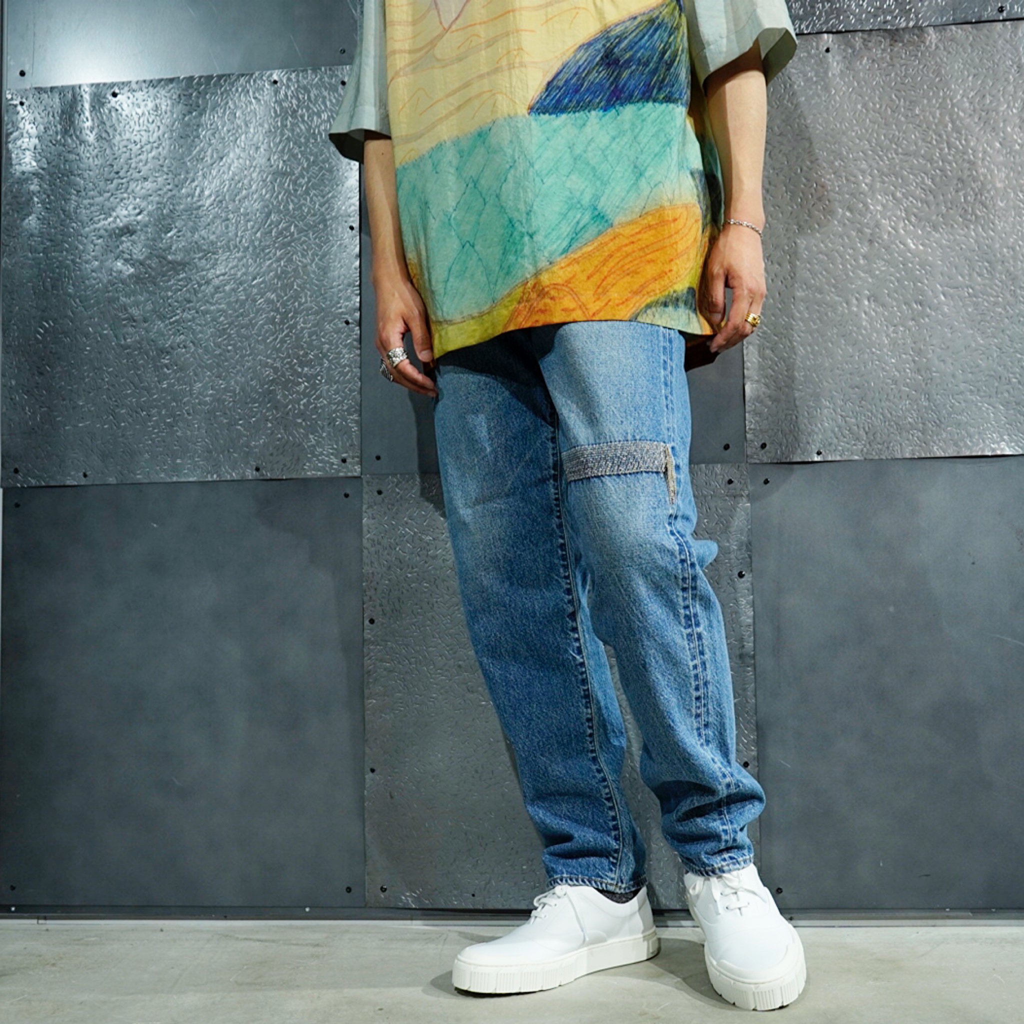 【and yellow】<br>-チェーンデニム- パンツ<br>STRAIGHT SILVER