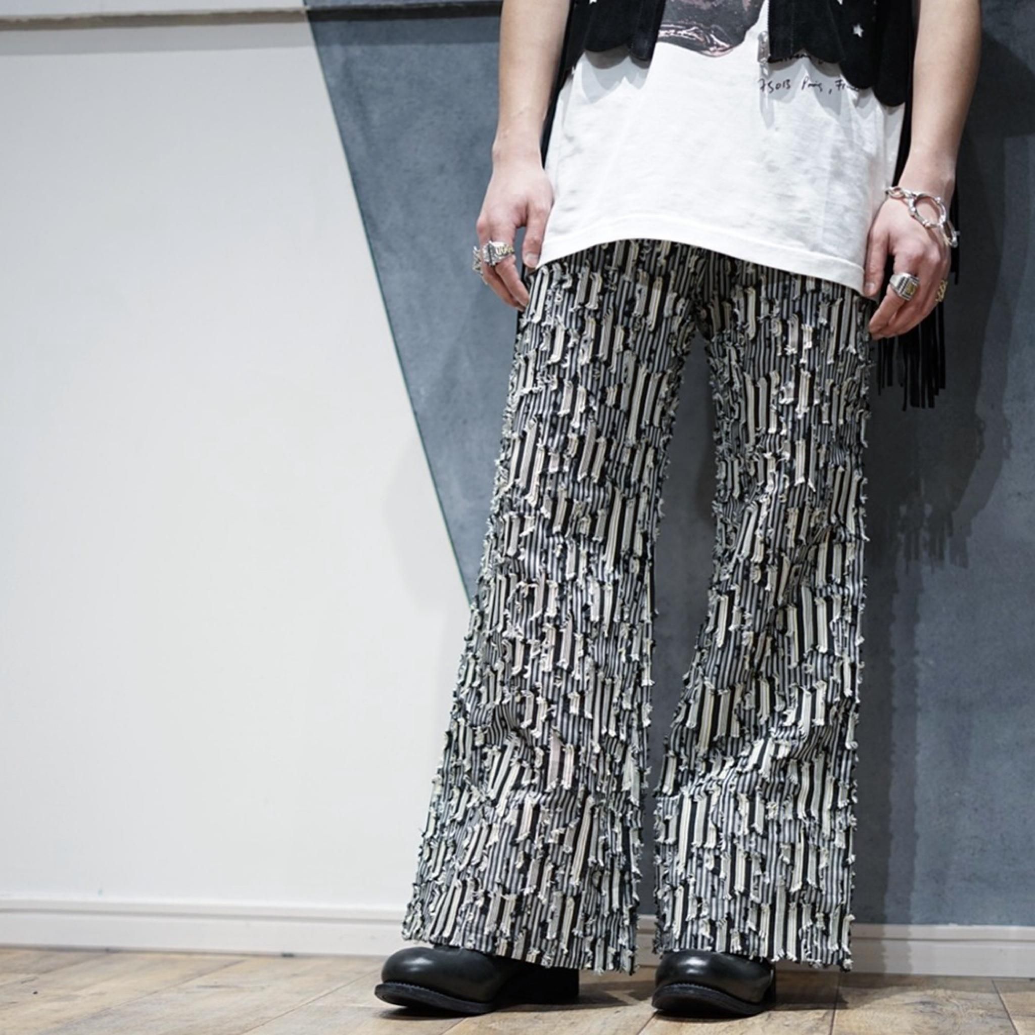 MASU STAR JACQUARD FLARE PANTS(BLACK) | www.unimac.az