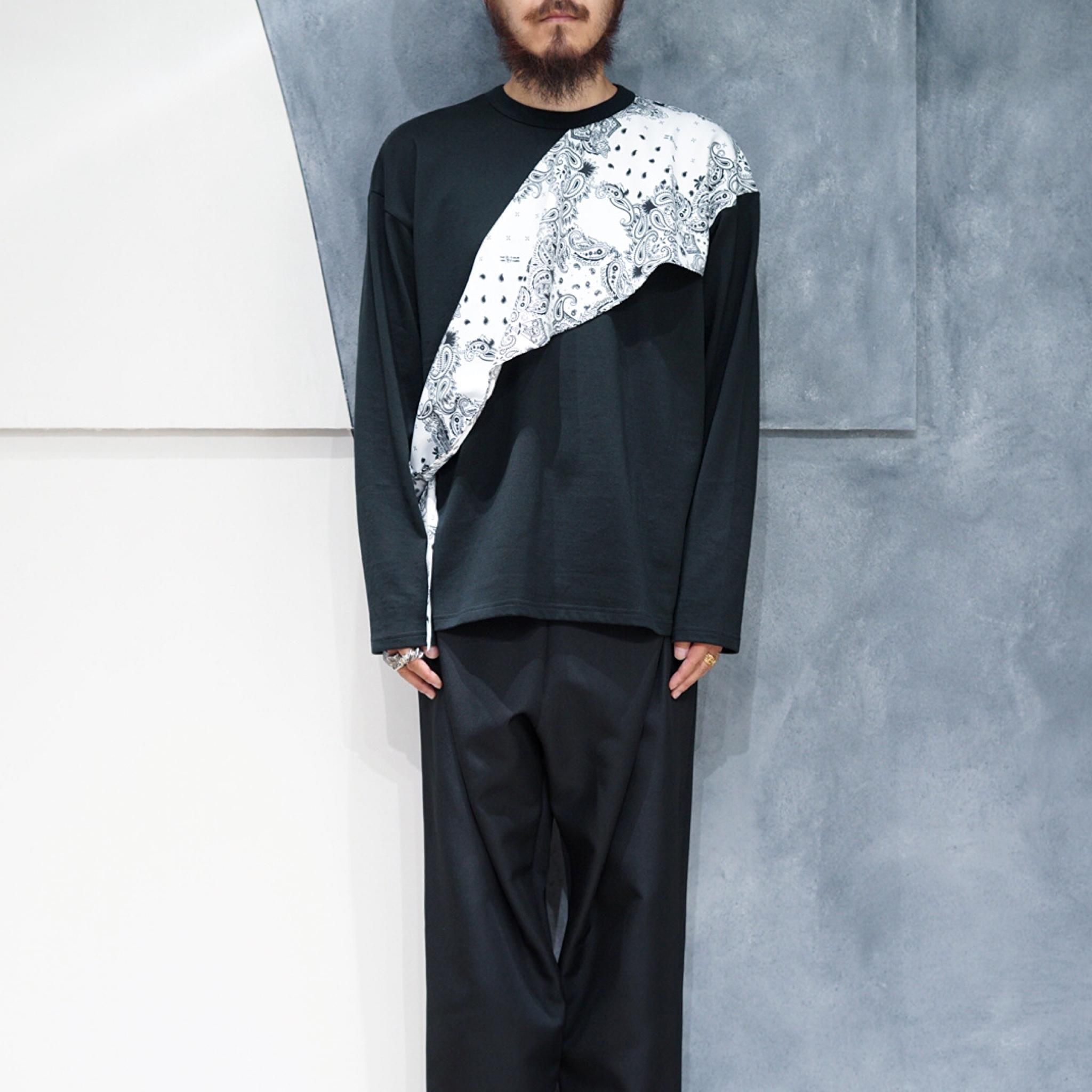 yoshiokubo(ヨシオクボ)-ペイズリースカーフ L/S Tシャツ-Amanojak.