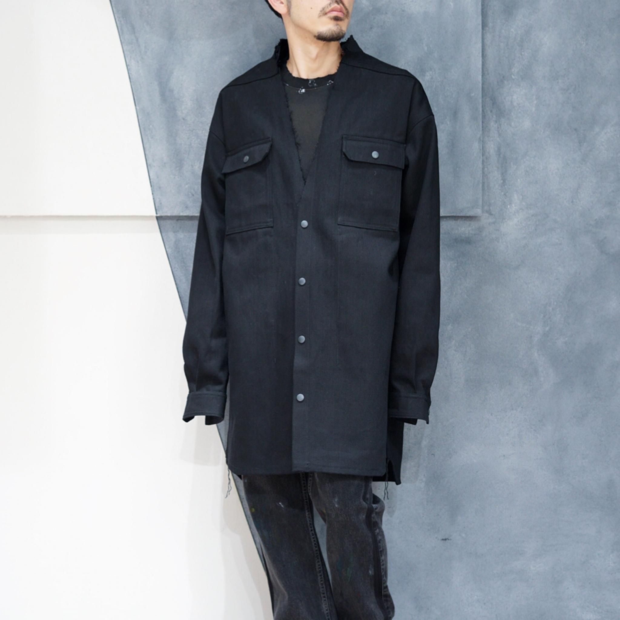 RICK OWENS(リックオウエンス)-CUT OUT JUMBO OUTERSHIRT-HBLKJP ...