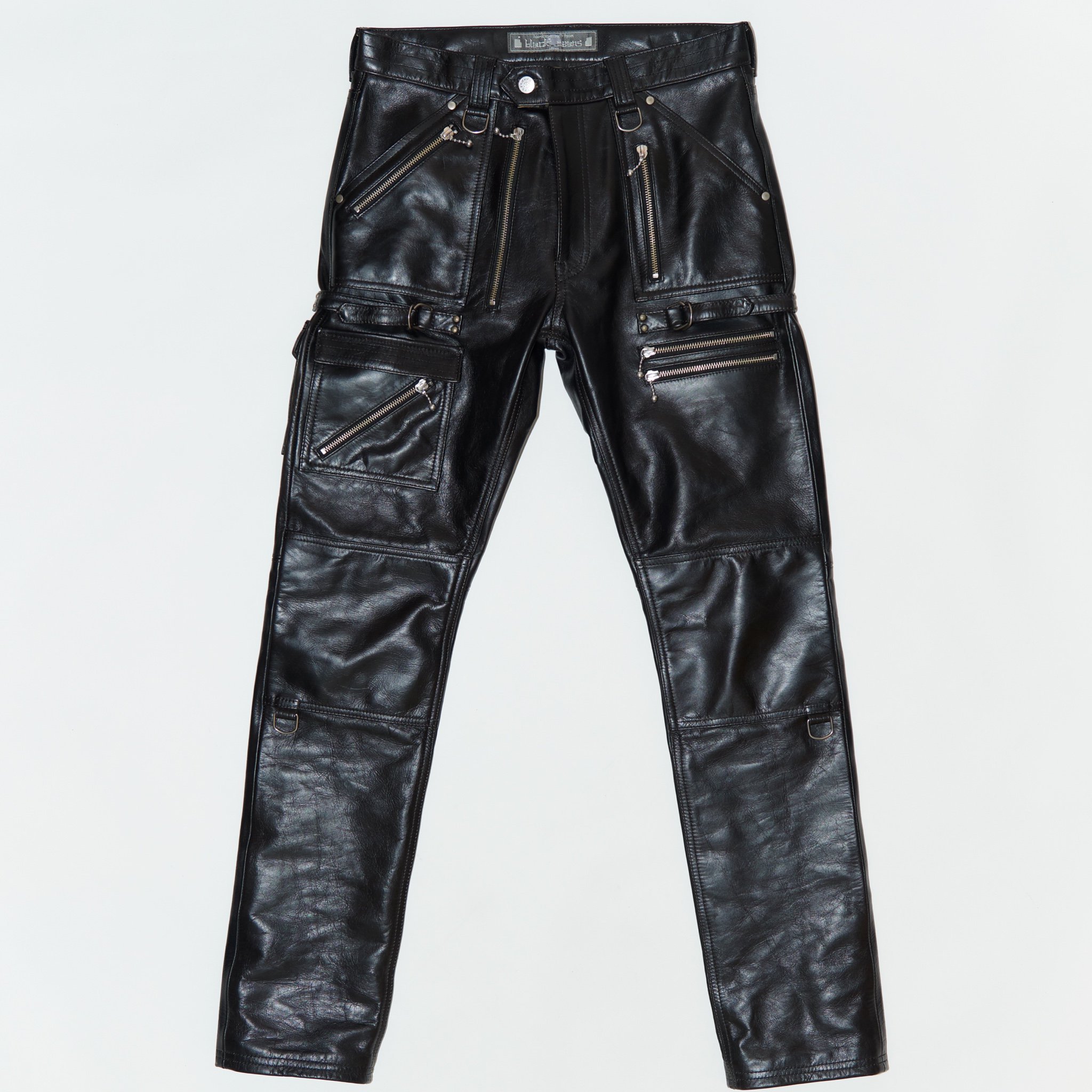 blackmeans(ブラックミーンズ)-Back Zip Cow Leather Tapered Pants 