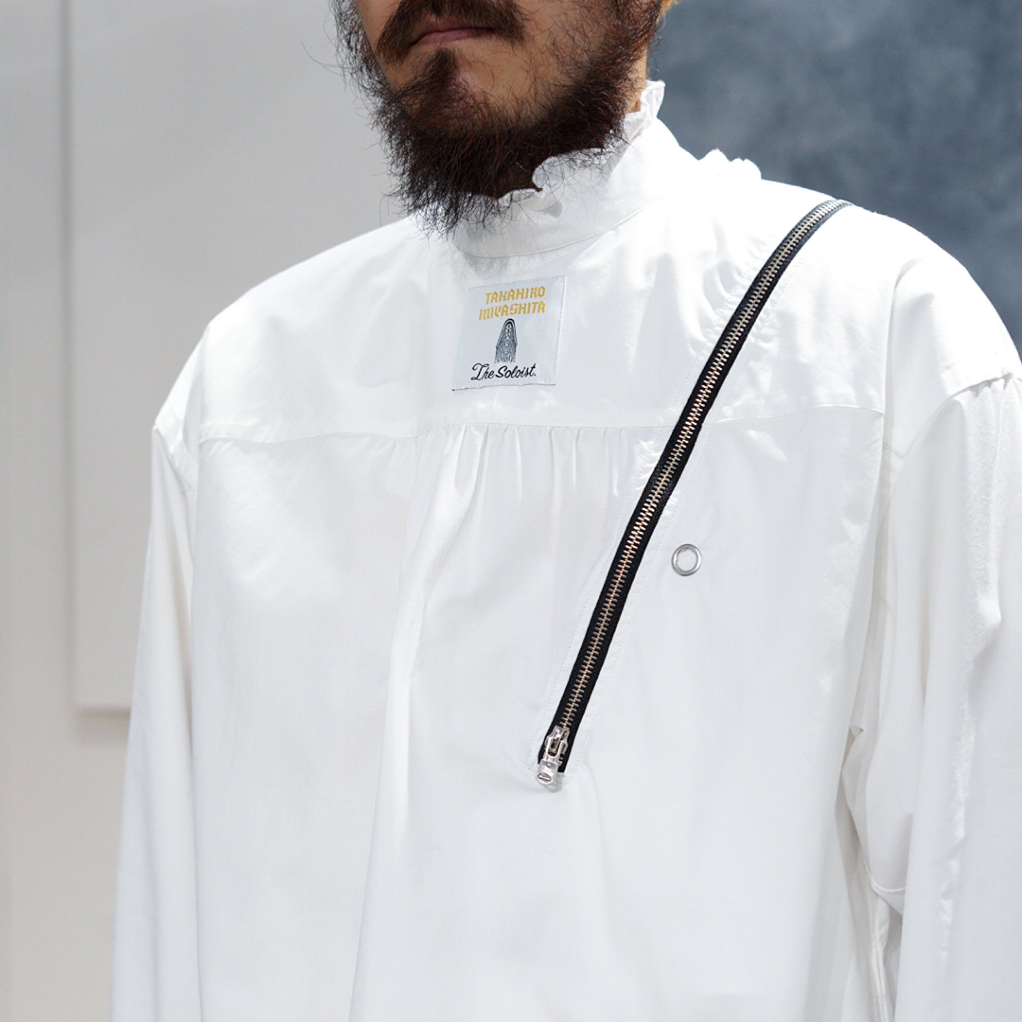 TAKAHIROMIYASHITA THE SOLOIST(タカヒロミヤシタ ザ ソロイスト)-reverse double zip ruffle  shirt - Amanojak.