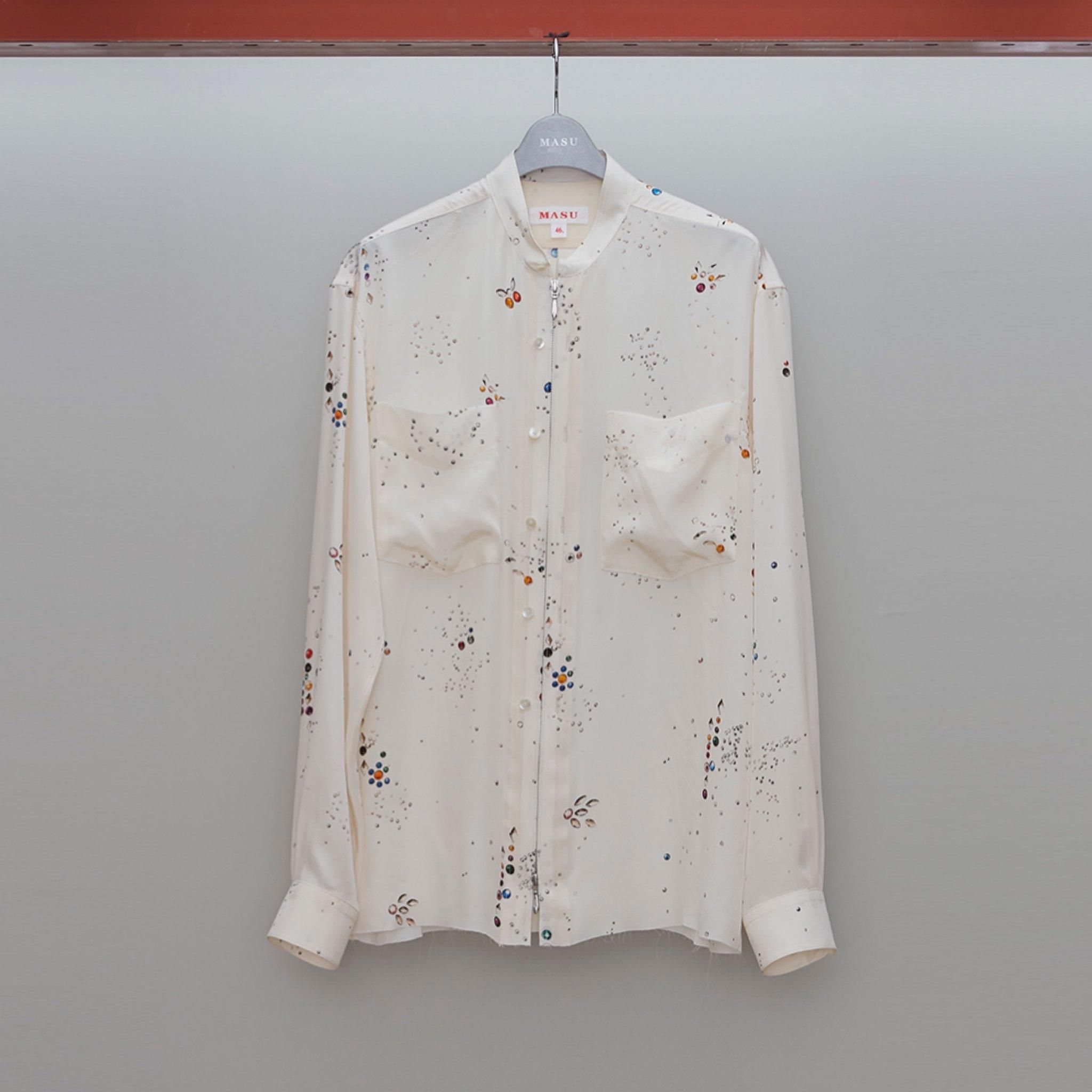 MASU galaxy zip up shirts シルクシャツ