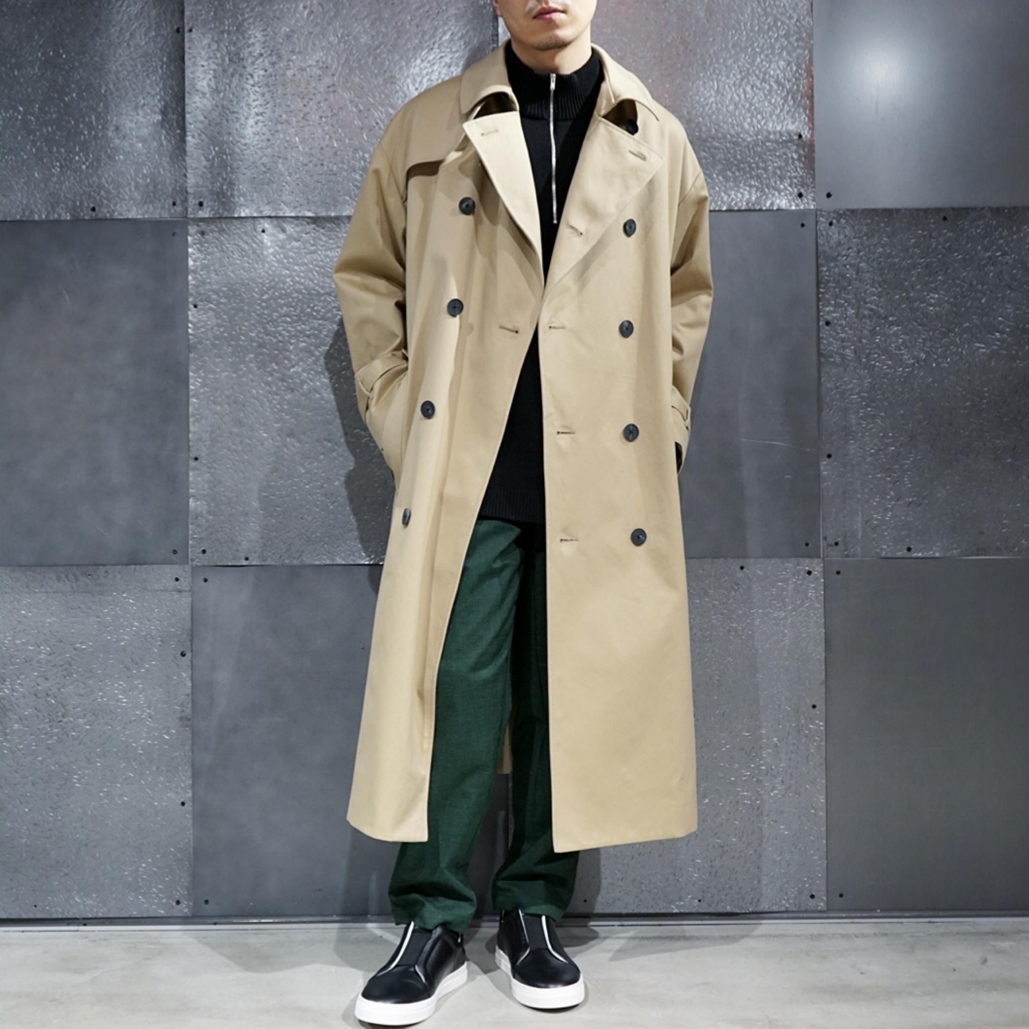 ATON(エイトン)-WEST POINT OVERSIZE TRENCH COAT -Amanojak.