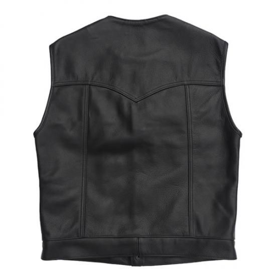 【未使用】Lil Joes Leather リルジョー レザーベスト XL リルジョーレザー SOA VEST(襟無しモデル)|Lil Joes