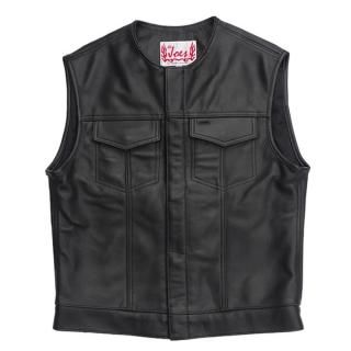 新品 Lil Joes Leathers ブラックマジックデニムベスト-