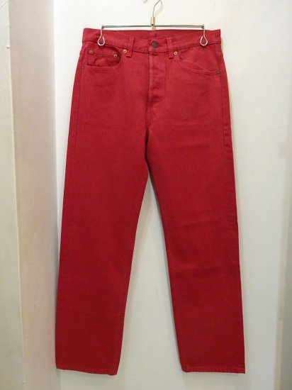 90年代アメリカ製のリーバイス501赤デニム デッドストック 渋谷の古着 