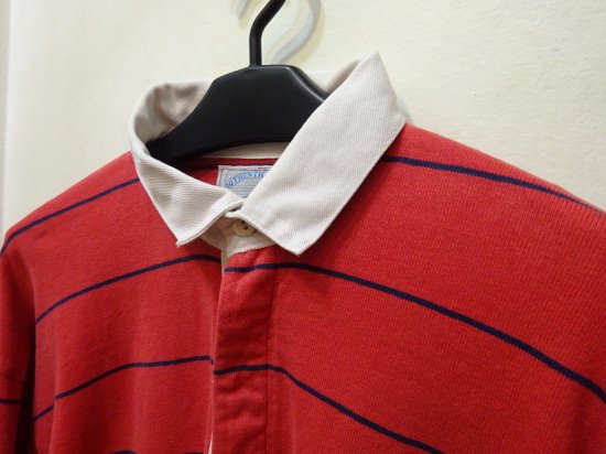 80s - 90s USA製 ランズエンド ラグビーシャツ ネイビー L