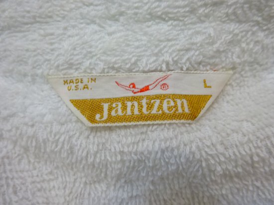 50/60年代製 Jantzen ホワイトパイル ビーチシャツ