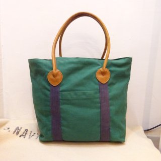 80's Preston Leather Products Canvas Tote Bag
