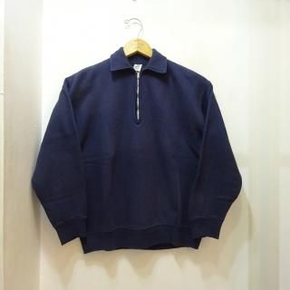 60's Vintage Half Zip Sweat Shirts Dark Navy