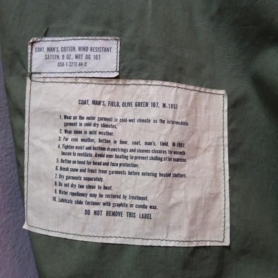 Vintage 1964年製 U.S.ARMY M-51 フィールドジャケット size XS