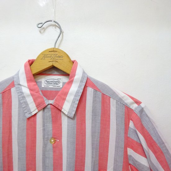60年代製 Vintage コットン オープンカラーシャツ マルチストライプ 