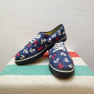 Dead Stock 70's Anchor Pattern Canvas Sneaker size Lady's 7 1/2