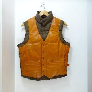 80's Schott LeatherNylon Down Vest size 38