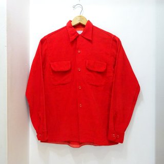 50's Vintage Corduroy Open Collar Shirts size S