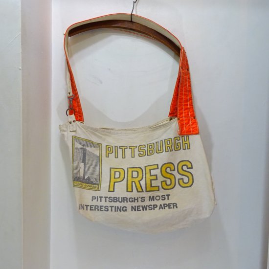 60s news paper bag vintage ニュースペーパーバッグNAVY