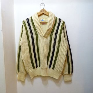 60's Pilgrim Shawl Collar Wool Sweater size about 38