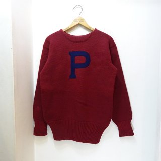 30's KEDRON SHAKER MILLS Felt Lettered Wool Sweater & Earmuff “Pennsylvania University” size 40-42