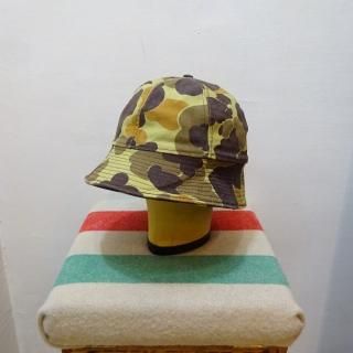 80's L.L.Bean Duckhunter Camo Duck Bucket Hat size M