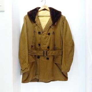 50's WINDWARD Shawl Collar Double Breasted Mouton Lining Mackinaw Coat size about 40