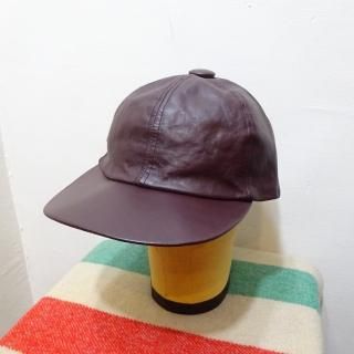 Dead Stock 80's Vintage Leather Cap size about 7 1/4