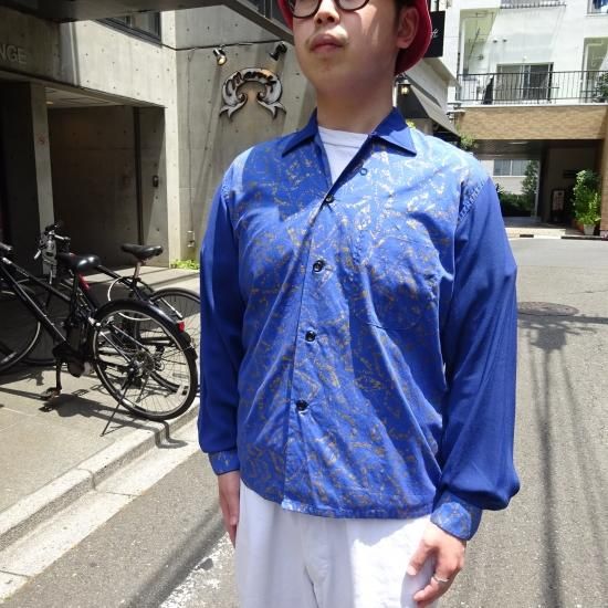 50年代製 Vintage コットン × レーヨン オープンカラーシャツ
