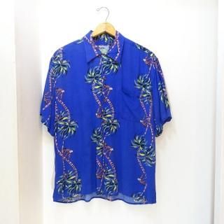 80's Reyn Spooner Coconut boy Border-Pattern Rayon Hawaiian Shirts size L