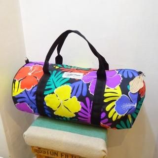 80's EAST-PAK Tropical Flower Pattern Nylon Boston Bag