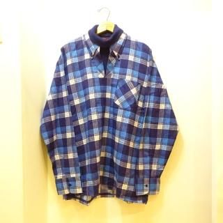 Dead Stock 70's KINGSPORT by Sears Roebuck Pullover Layered Printed Flannel B.D Shirts size L