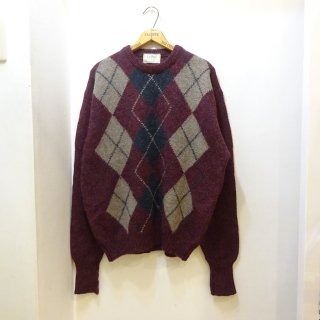 80's L.L.Bean Argyle Wool Sweater size XL Made in Ireland